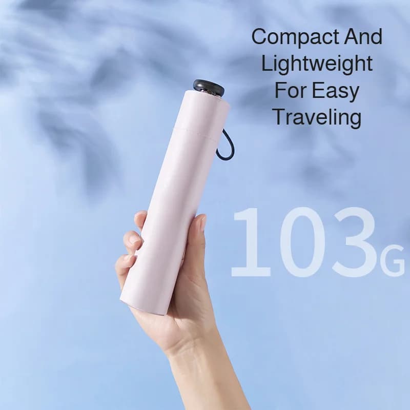 2 in 1 Sun Protection Ultra Light Pencil Umbrella Portable Folding UV Block Travel Umbrella Mini Pocket Rain Umbrella for Women