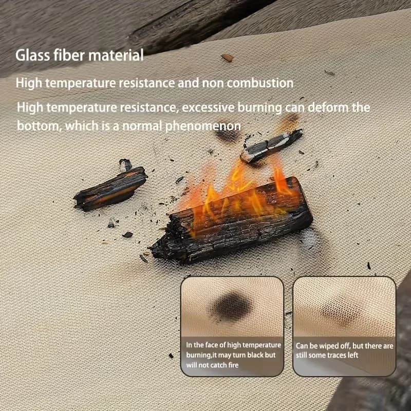 1PC High Temperature Fire Retardant BBQ Fire Pit Mat, Heat Resistant Barbecue Protection Mat for Outdoor Indoor Camping Picnic
