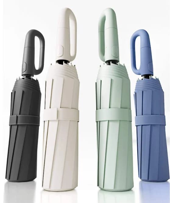 UV Protection Casual Folding UPF50+ Automatic Umbrella Sun With Loop Buckle Stylish Design Compact Sun For Outdoor Travel