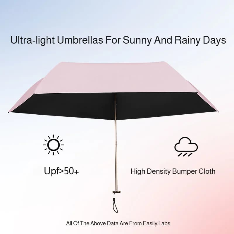 2 in 1 Sun Protection Ultra Light Pencil Umbrella Portable Folding UV Block Travel Umbrella Mini Pocket Rain Umbrella for Women