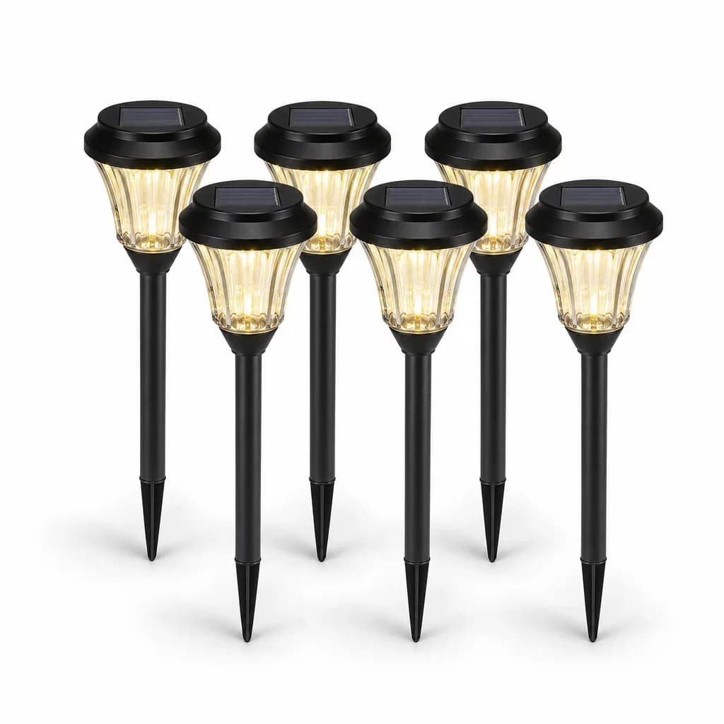 Solar Garden Stake Lights, Warm White, 6 Pack