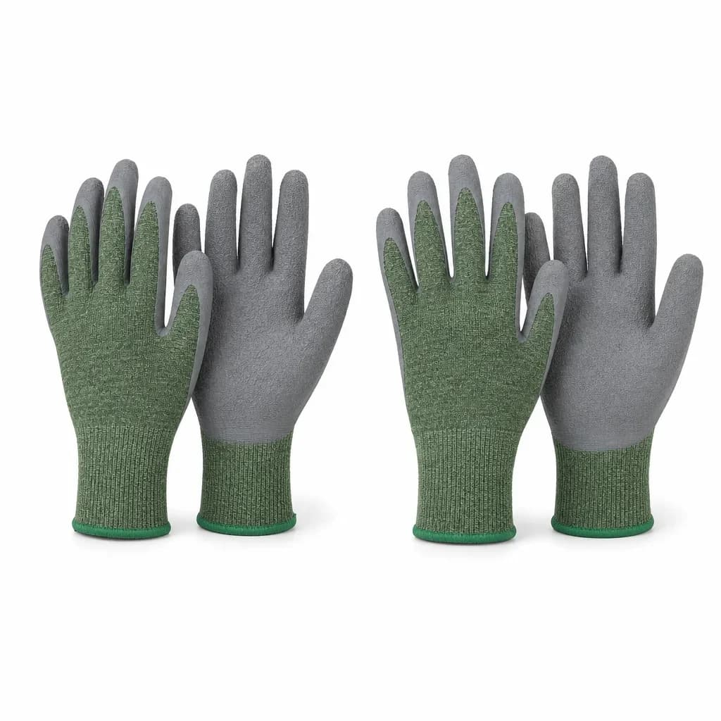 Breathable Gardening Gloves with Grip Coating, 2 Pairs