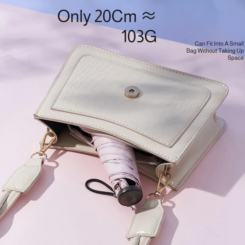 2 in 1 Sun Protection Ultra Light Pencil Umbrella Portable Folding UV Block Travel Umbrella Mini Pocket Rain Umbrella for Women