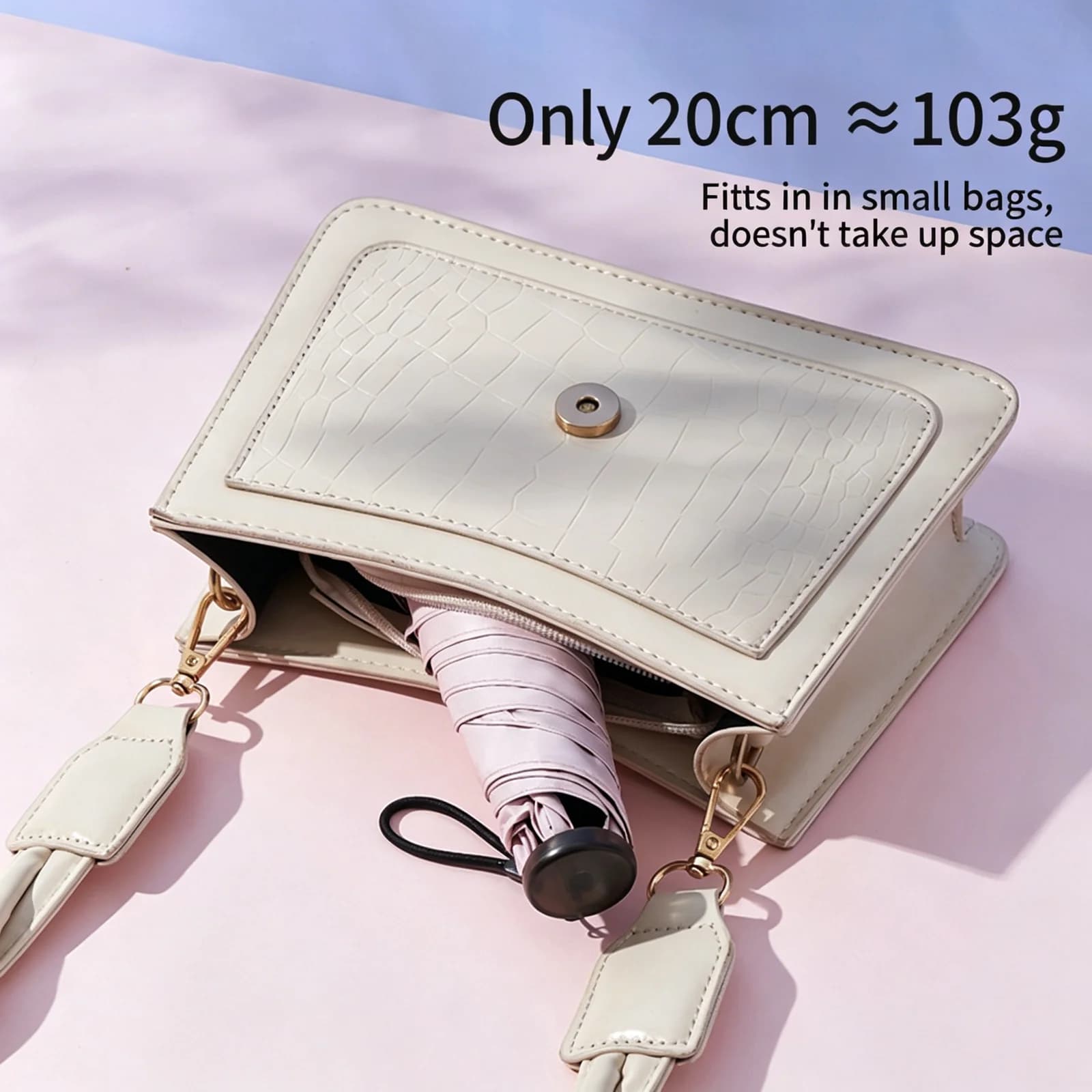 2 in 1 Sun Protection Ultra Light Pencil Umbrella Portable Folding UV Block Travel Umbrella Mini Pocket Rain Umbrella for Women