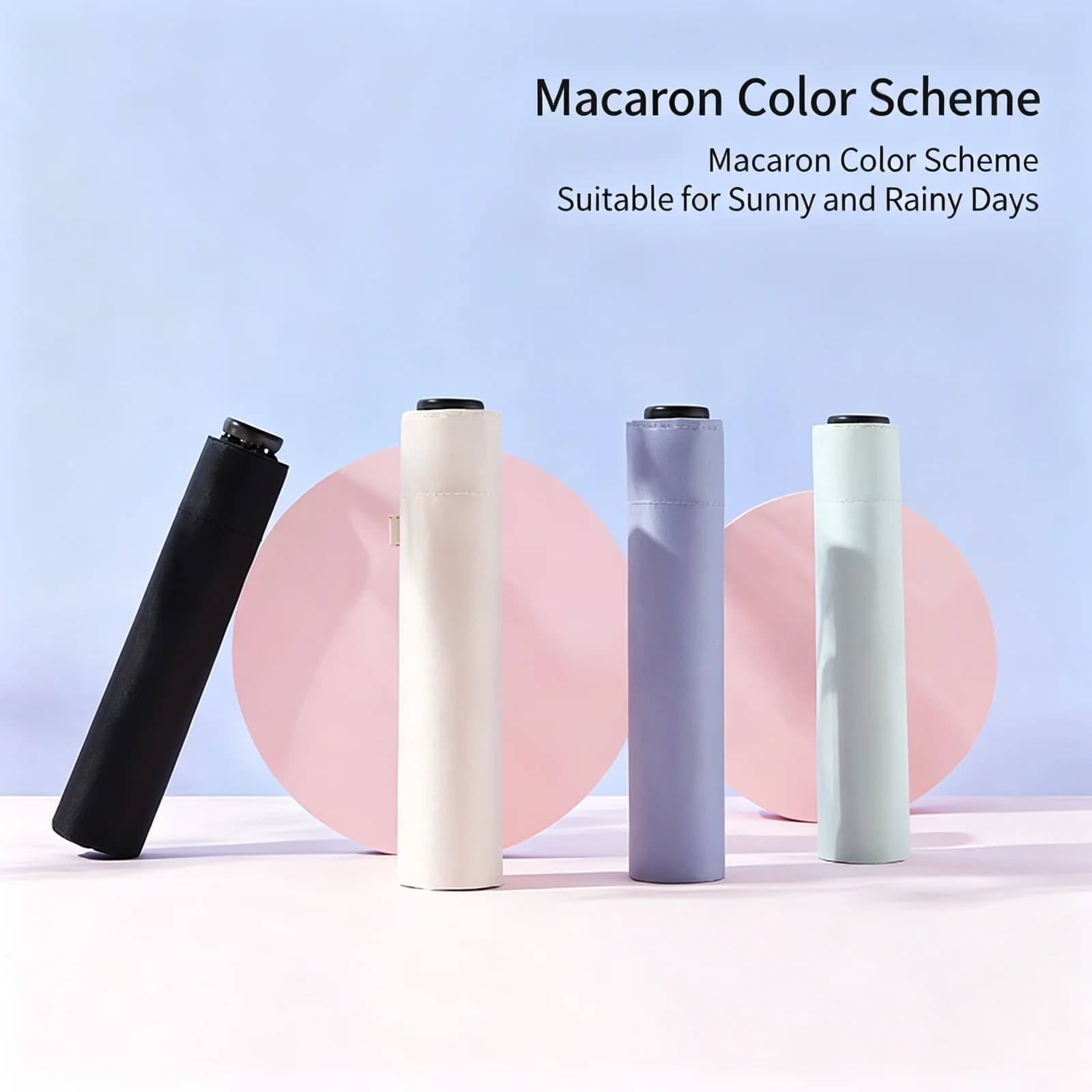 2 in 1 Sun Protection Ultra Light Pencil Umbrella Portable Folding UV Block Travel Umbrella Mini Pocket Rain Umbrella for Women